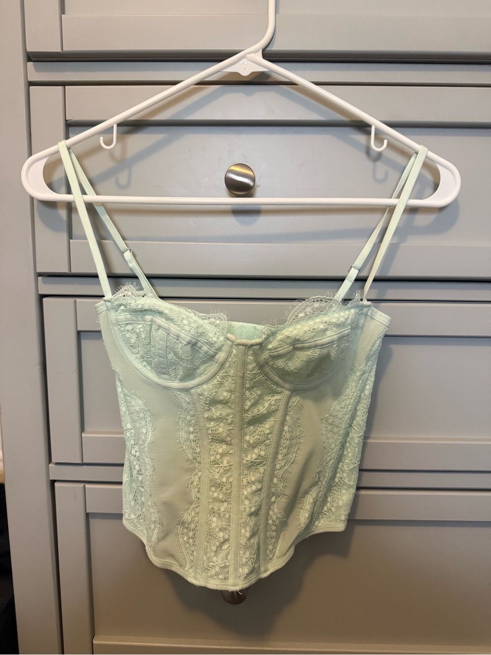 Urban Outfitters Mint Lace Bustier Crop Top